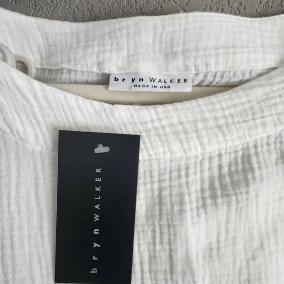 Bryn Walker Cotton White Two-Piece Set Lagenlook Casual Coastal Grandma Size: m - Picture 2 of 7